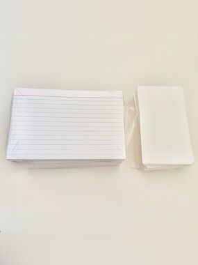 Lined 4x6 and Blank 3x5 White Index Cards Set